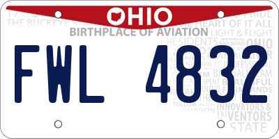 OH license plate FWL4832
