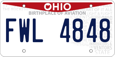OH license plate FWL4848
