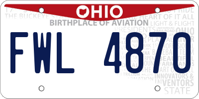 OH license plate FWL4870