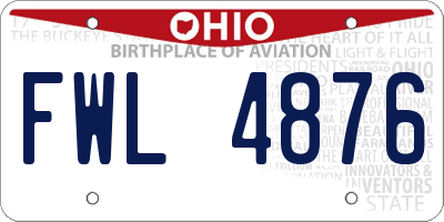OH license plate FWL4876