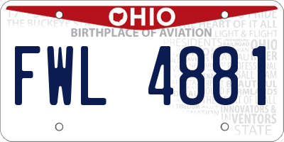 OH license plate FWL4881