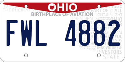 OH license plate FWL4882