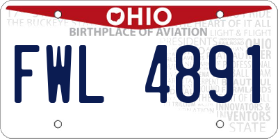OH license plate FWL4891