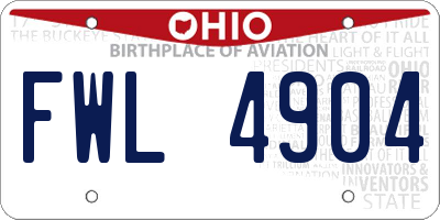 OH license plate FWL4904