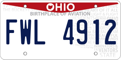 OH license plate FWL4912