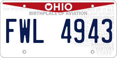 OH license plate FWL4943