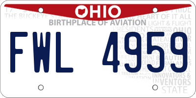 OH license plate FWL4959