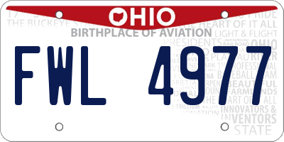 OH license plate FWL4977