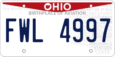 OH license plate FWL4997