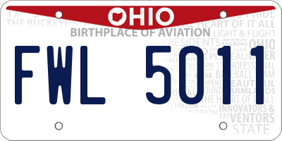OH license plate FWL5011