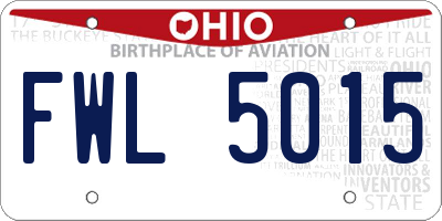 OH license plate FWL5015