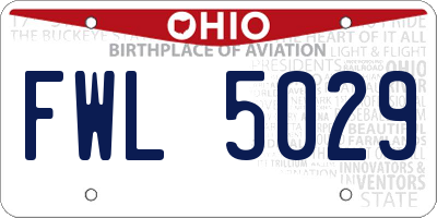 OH license plate FWL5029