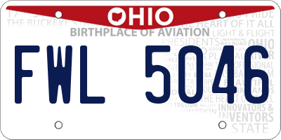 OH license plate FWL5046