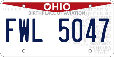 OH license plate FWL5047