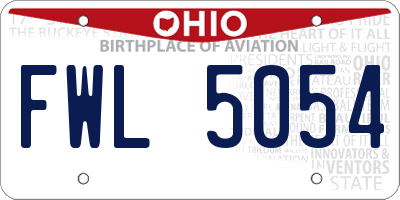 OH license plate FWL5054