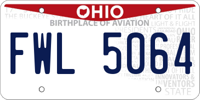 OH license plate FWL5064
