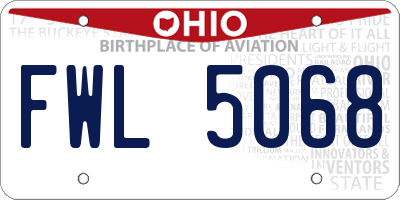 OH license plate FWL5068