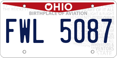 OH license plate FWL5087