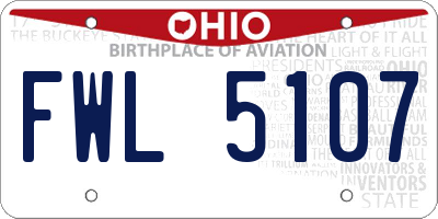 OH license plate FWL5107