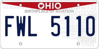 OH license plate FWL5110