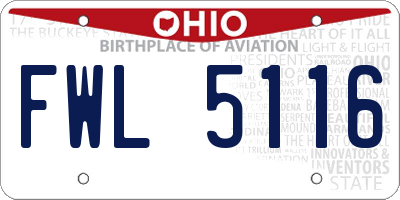 OH license plate FWL5116