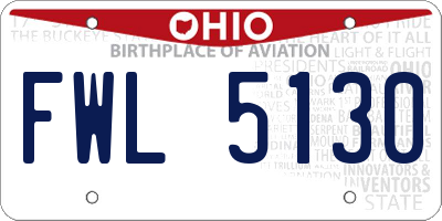 OH license plate FWL5130