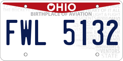 OH license plate FWL5132
