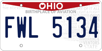 OH license plate FWL5134