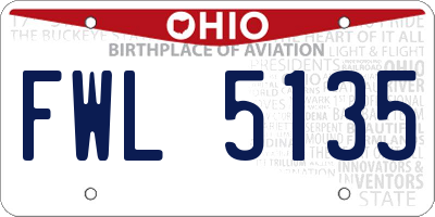 OH license plate FWL5135