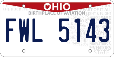 OH license plate FWL5143