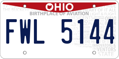 OH license plate FWL5144