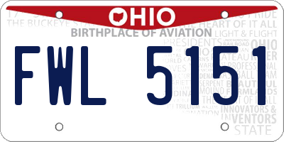 OH license plate FWL5151