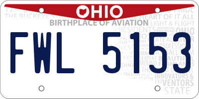OH license plate FWL5153