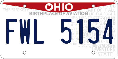 OH license plate FWL5154