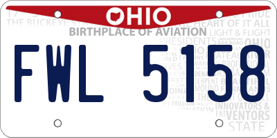 OH license plate FWL5158