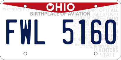 OH license plate FWL5160