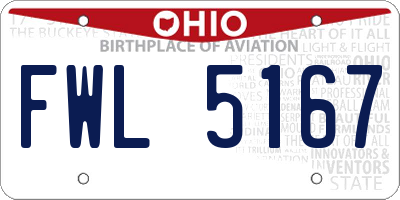 OH license plate FWL5167