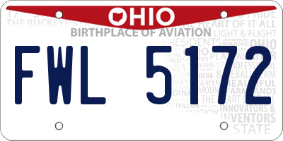OH license plate FWL5172