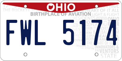 OH license plate FWL5174