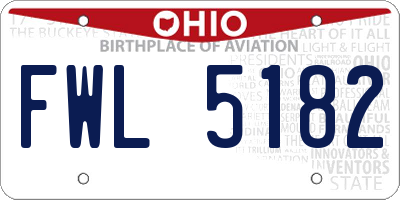 OH license plate FWL5182