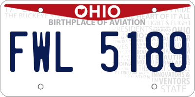 OH license plate FWL5189