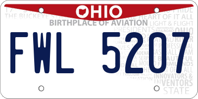 OH license plate FWL5207