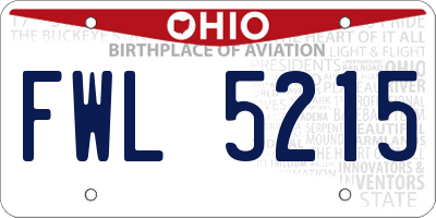 OH license plate FWL5215