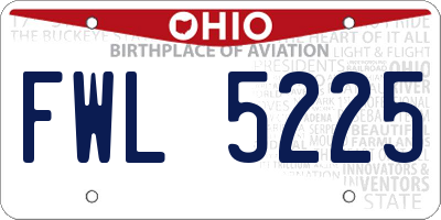 OH license plate FWL5225