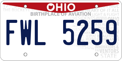 OH license plate FWL5259