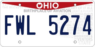 OH license plate FWL5274