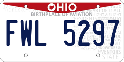 OH license plate FWL5297