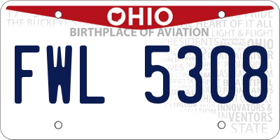 OH license plate FWL5308
