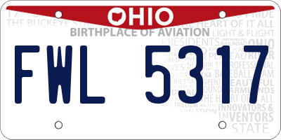 OH license plate FWL5317