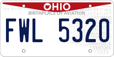 OH license plate FWL5320